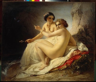 Zwei Mädchen in einer Grotte (1859) von Carl Timoleon von Neff