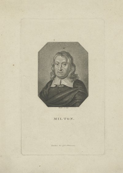Porträt des Dichters John Milton 1608-1674, ca. 1818-1821 von Carl Traugott Riedel