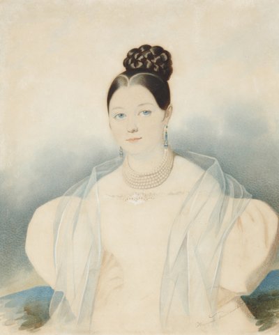 Porträt der Gräfin Ekaterina Alexandrovna Zubova, geb. Obolenskaya 1811-1843, 1830er Jahre von Carl von Hampeln