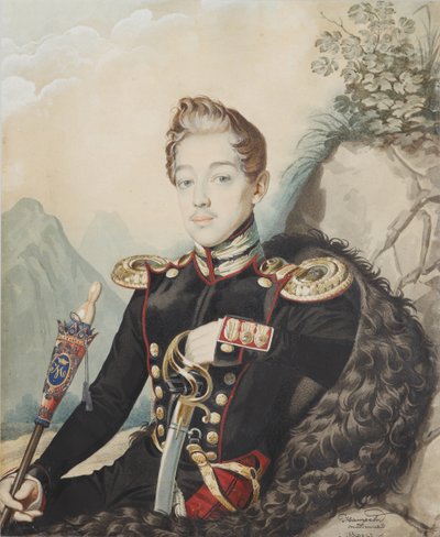 Porträt von Wassili Petrowitsch Miljukow 1814-1872, 1839 von Carl von Hampeln