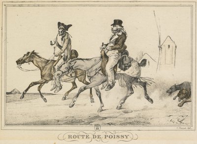 Szenen des täglichen Lebens, Straßen und Wege: Straße nach Poissy von Carle Vernet