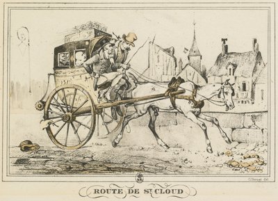 Szenen des täglichen Lebens, Straßen und Wege: Straße nach Saint-Cloud von Carle Vernet