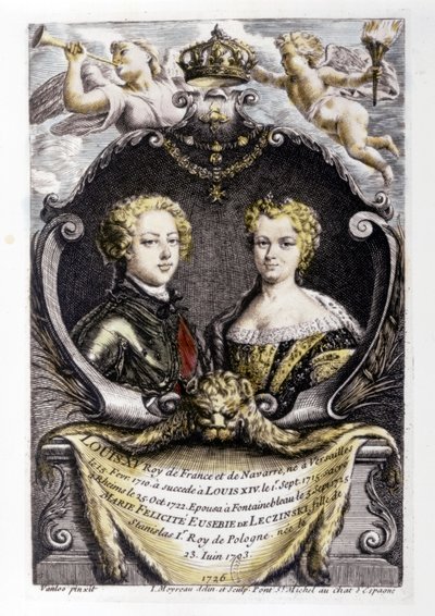 Ludwig XV. und Marie Leszczyńska: Ludwig XV. (15 Jahre alt) und Marie Leszczyńska (22 Jahre alt) von Carle van Loo