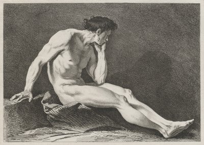 Sitzender Mann mit dem Kopf in der Hand von Carle van Loo