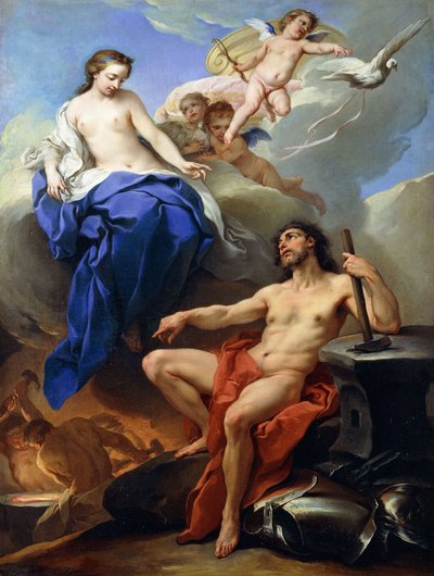 Venus bittet Vulkan, Waffen für Aeneas zu schmieden von Carle van Loo
