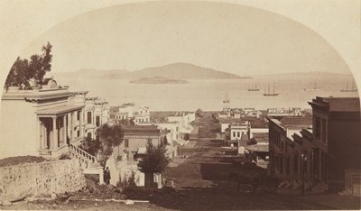 Alcatraz Island und San Francisco Bay, Blick nach Norden, 1880er Jahre von Carleton Emmons Watkins