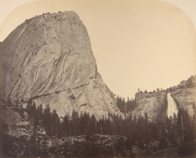 Mt. Broderick und Nevada Fall. Fall = 700 ft., 1861, Yosemite von Carleton Emmons Watkins