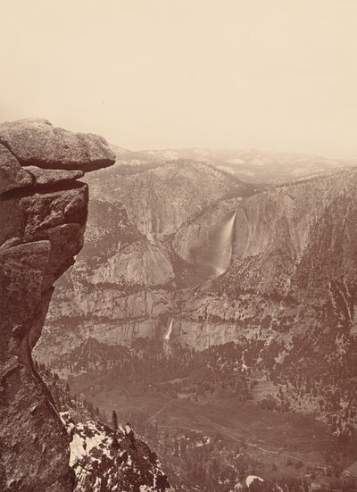 Die Yosemite-Fälle, vom Glacier Point, 1878-1881 von Carleton Emmons Watkins