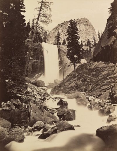 Vernal Fall, Yosemite, 1865-66, gedruckt ca. 1875 von Carleton Emmons Watkins
