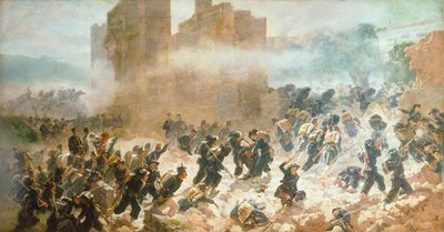Der Durchbruch der Porta Pia in Rom, 20. September von Carlo Ademollo
