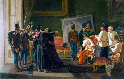 Ugo Bassi und seine Schwester Carlotta in der Villa Spada, ca. 1866, Öl auf Leinwand, von Carlo Ademollo von Carlo Ademollo
