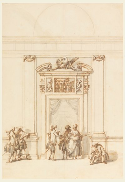 Entwurf für das Nordportal, Grand Gallery, Villa Albani, Rom, Italien von Carlo Marchionni