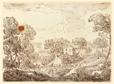 Zeichnung, Eine Bauernwohnung in waldreicher Gegend, 1750–1770 von Carlo Marchionni