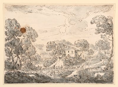 Zeichnung, Eine Bauernwohnung in waldreicher Gegend, 1750–1770 von Carlo Marchionni