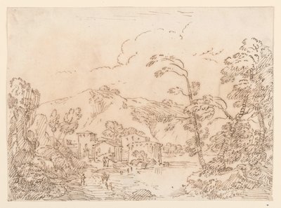 Dorf an einem Bach in bergigem Land von Carlo Marchionni