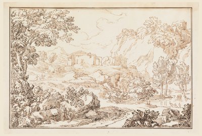 Zeichnung, Eine Landschaft, 1770–86 von Carlo Marchionni