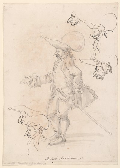 Karikaturen, ca. 1725–75 von Carlo Marchionni