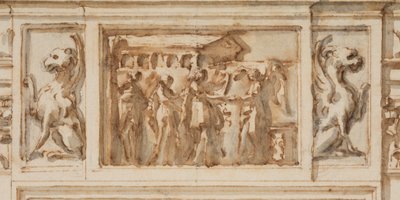 Entwurf für das Nordportal, Große Galerie, Villa Albani, Rom, Italien, 1755–56 von Carlo Marchionni