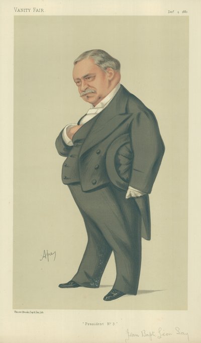 M Jean Baptists Leon Say, Präsident Nr. 3, 4. Dezember 1880, Vanity Fair Karikatur von Carlo Pellegrini