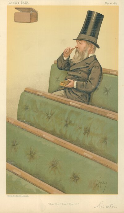 Mr. Charles Nicholas Warton, Hear Hear Hear Hear, 10. Mai 1884, Vanity Fair Karikatur von Carlo Pellegrini