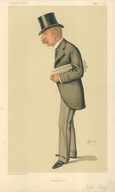 Mr. John Slagg MP, Manchester, 2. August 1884, Vanity Fair Karikatur von Carlo Pellegrini