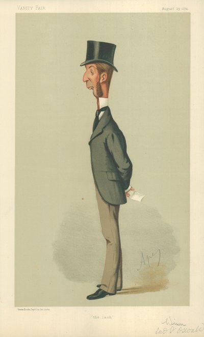 Mr. Rowland Winn, Die Peitsche, 29. August 1874, Vanity Fair Karikatur von Carlo Pellegrini