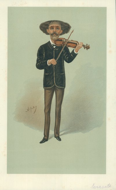 Senor Pablo Martin Meliton Sarasate, 25. Mai 1889, Vanity Fair Karikatur von Carlo Pellegrini