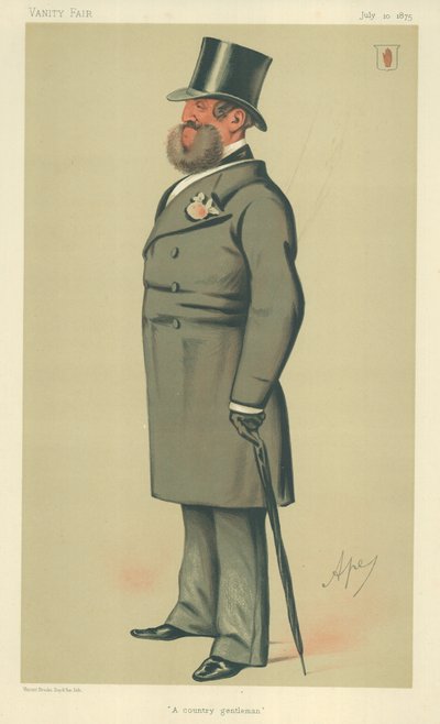 Sir Henry Josias Stracey, ein Landedelmann, 10. Juli 1875, Vanity Fair Karikatur von Carlo Pellegrini