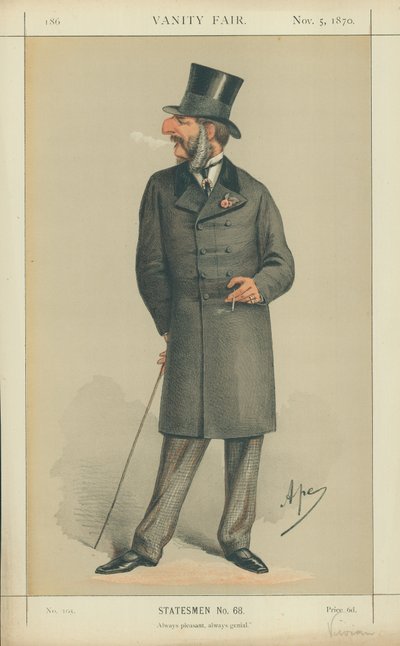 Der ehrenwerte J C Vivian, Immer angenehm immer freundlich, 5. November 1870, Vanity Fair Karikatur von Carlo Pellegrini