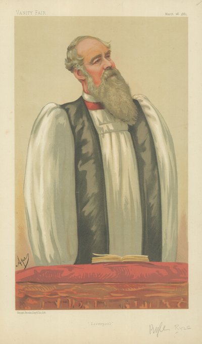 Der rechte ehrwürdige John Charles Ryle, Bischof von Liverpool, Liverpool, 26. März 1881, Vanity Fair Karikatur von Carlo Pellegrini