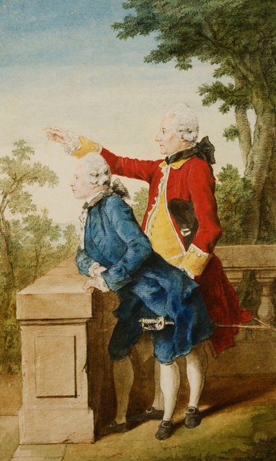 Der Prinz von Sachsen-Gotha mit seinem Tutor, Baron d
