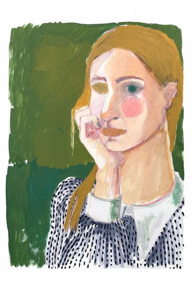 Nachdenklicher Frauengriff von Caroline Roberts