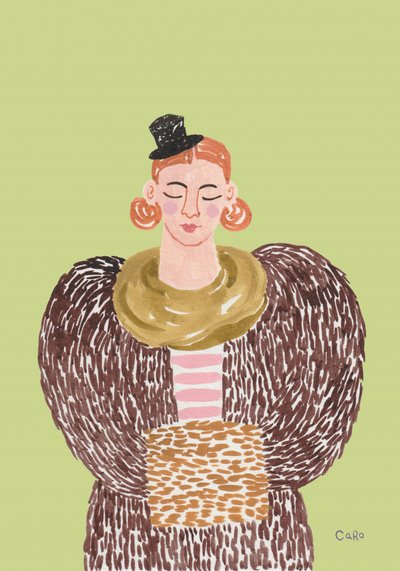 Verspieltes Modeporträt von Caroline Roberts