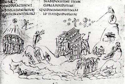 Verschiedene Szenen, die einen der Psalmen illustrieren, aus dem Utrechter Psalter, Kopie des Originals aus Reims, jetzt in der Universitätsbibliothek Utrecht von Carolingian School