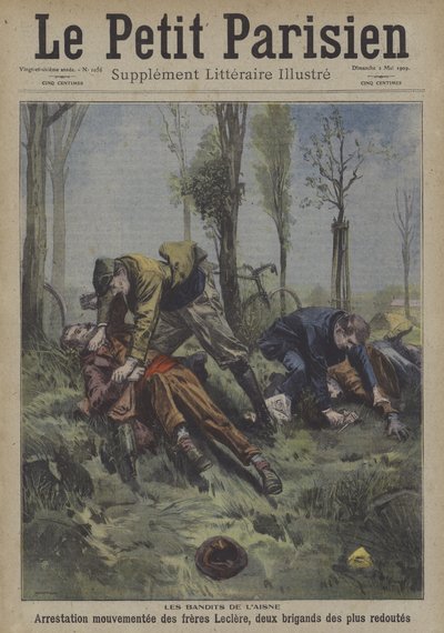 Verhaftung der Leclere-Brüder, zwei der gefürchtetsten Banditen von Aisne, Frankreich von Carrey