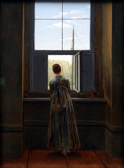 Frau am Fenster von Caspar David Friedrich