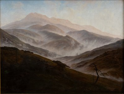 Riesengebirgslandschaft mit aufsteigendem Nebel von Caspar David Friedrich