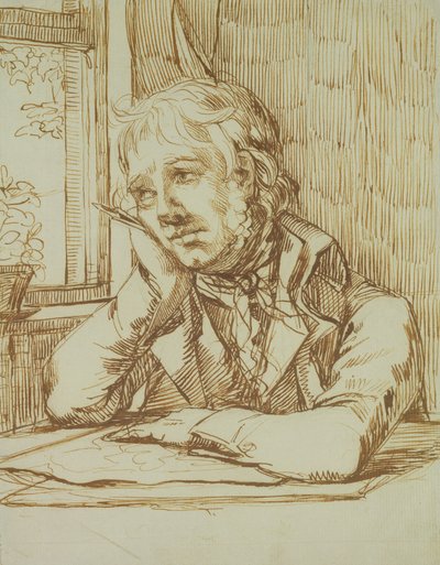 Selbstbildnis mit gestütztem Arm von Caspar David Friedrich
