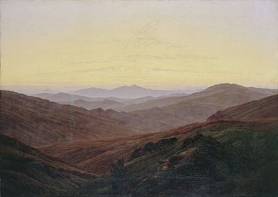 Krkonoše / Vor Sonnenaufgang in den Bergen von Caspar David Friedrich