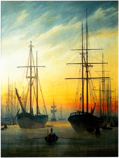 Ansicht eines Hafens von Caspar David Friedrich