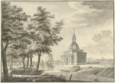 Ansicht des neu erbauten Muiderpoort, 1771 von Caspar Jacobsz. Philips