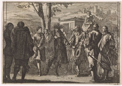 König Karl I. von England wird von englischen Soldaten gefangen genommen, 1647 von Caspar Luyken (attributed to)