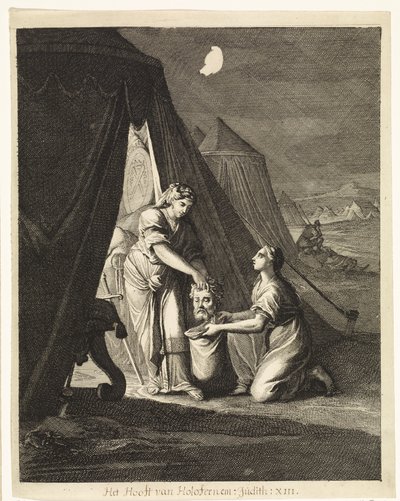 Judith steckt das Haupt von Holofernes in einen Sack von Caspar Luyken