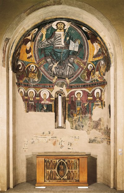 Christus in Herrlichkeit, aus der Kirche San Clemente de Tahull, Lerida, Spanien (Fresko) von Catalan School