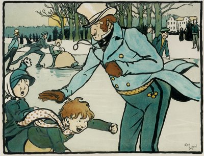 Alte englische Sportarten und Spiele: Eislaufen von Cecil Charles Windsor Aldin