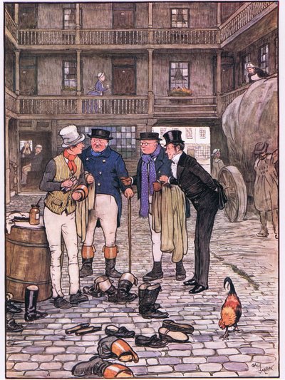 Sam im Hof des White Hart von Cecil Charles Windsor Aldin