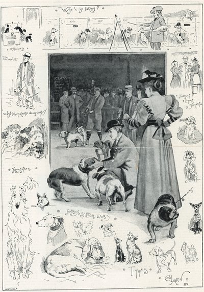Die Ausstellung des Kennel Clubs von Hunden im Crystal Palace von Cecil Charles Windsor Aldin