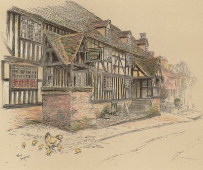 The Talbot Inn, Chaddesley Corbet von Cecil Charles Windsor Aldin
