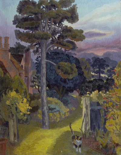 Stiefmütterchen, die Katze des Künstlers im Garten von Bent End von Cedric Morris