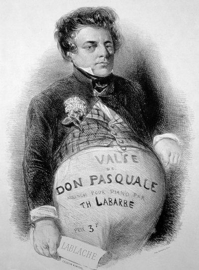 LABLACHE, Luigi (1794-1858) Italienischer Bass in der Rolle von Donizettis Don Pasquale von Celestin Francois (after) Nanteuil